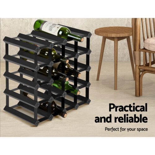 Artiss Wine Rack 20 Bottle Black - Image 3