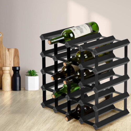 Artiss Wine Rack 20 Bottle Black - Image 7