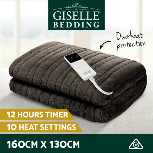 Giselle Bedding Electric Throw Blanket - Chocolate - Image 3
