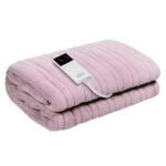 Giselle Electric Throw Rug Heated Blanket Washable Fleece Winter Warm Sofa Pink