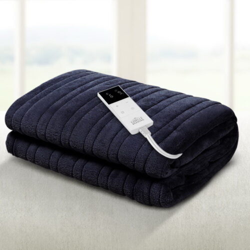 Giselle Bedding Heated Electric Throw Rug Fleece Sunggle Blanket Washable Charcoal - Image 8