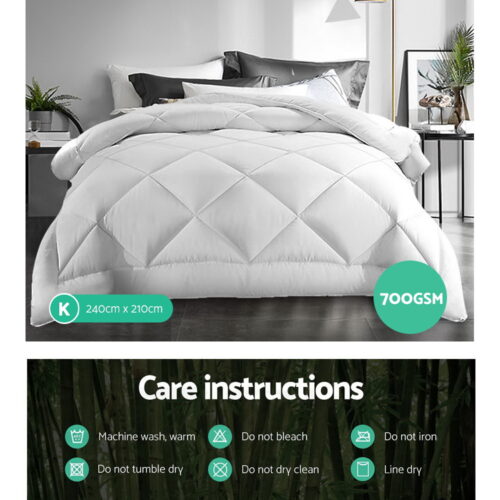 Giselle Bedding 700GSM Microfibre Bamboo Quilt King - Image 7