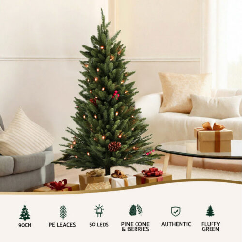 Jingle Jollys Mini Christmas Tree 90cm LED Xmas Tree Party Decorations - Image 4