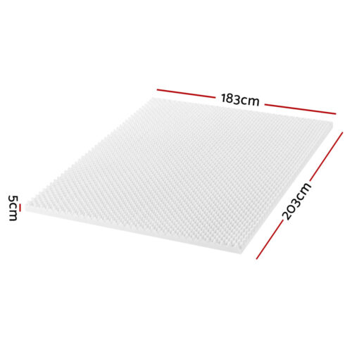 Giselle Bedding Memory Foam Mattress Topper Egg Crate 5cm King - Image 2