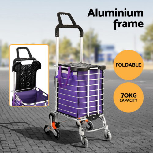 Emajin Shopping Cart Trolley 35L Foldable Climbing Wheels - Image 5