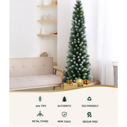 Jingle Jollys Christmas Tree 1.8m Xmas Tree Decorations Snowy 300 Tips - Image 4