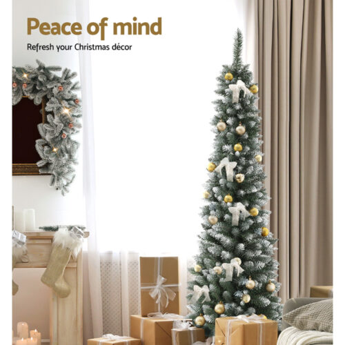 Jingle Jollys Christmas Tree 1.8m Xmas Tree Decorations Snowy 300 Tips - Image 7