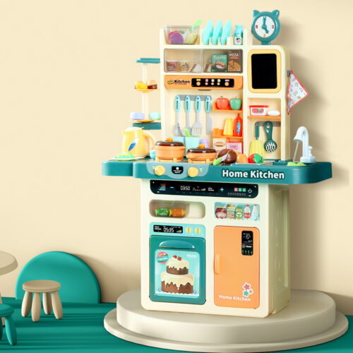 Keezi Kids Kitchen Pretend Play Set Cooking Sound Steam Light Function - Image 8