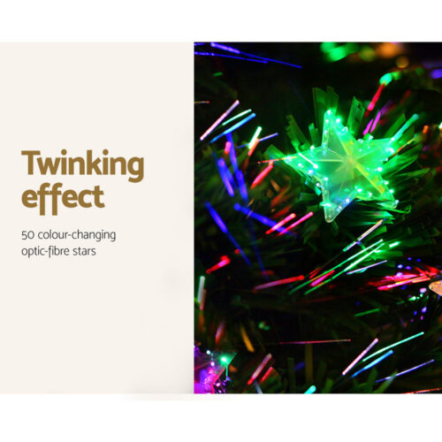 Jingle Jollys 2.4m Christmas Tree Optic Fibre LED Xmas tree Multi Colour - Image 5