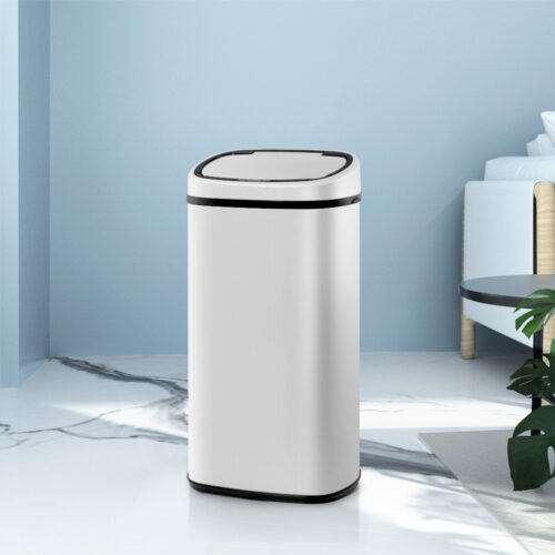 Devanti 58L Motion Sensor Bin Rubbish Automatic White - Image 8