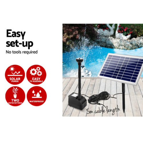 Gardeon Solar Pond Pump Submersible Water Fountain Kit 6.6FT - Image 4