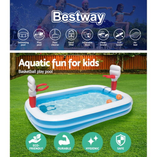 Bestway Kids Pool 251x168x102cm Inflatable Above Ground Swimming Play Pools 636L - Image 4