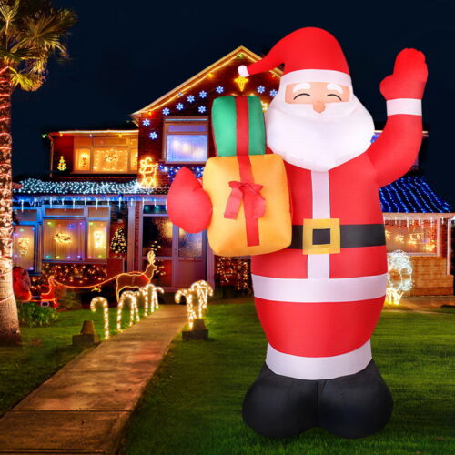 Jingle Jollys Christmas Inflatable Santa 2.4M Illuminated Decorations - Image 8