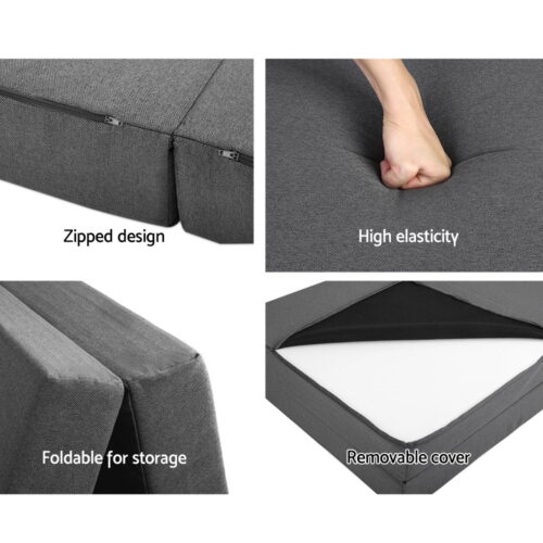Giselle Bedding Foldable Mattress Folding Foam Bed Single Grey - Image 6