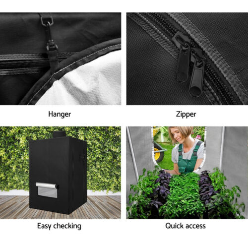 Green Fingers Grow Tent 60x60x90CM Hydroponics Kit Indoor Plant Room System - Image 6