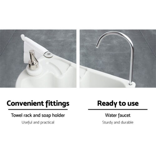 Weisshorn Camping Basin Portable Hand Wash Sink Stand 19L Capacity - Image 4