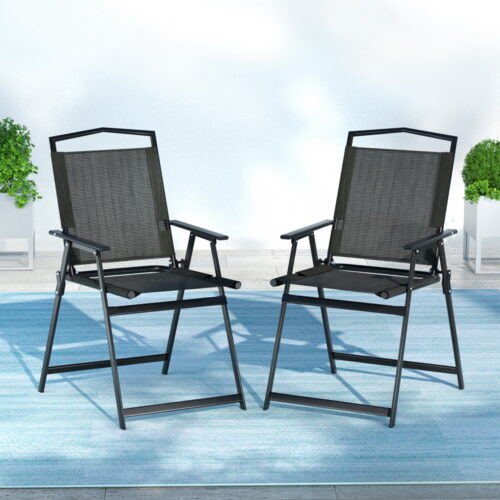 Gardeon Outdoor Chairs Portable Folding Camping Chair Steel Patio Furniture - Image 8