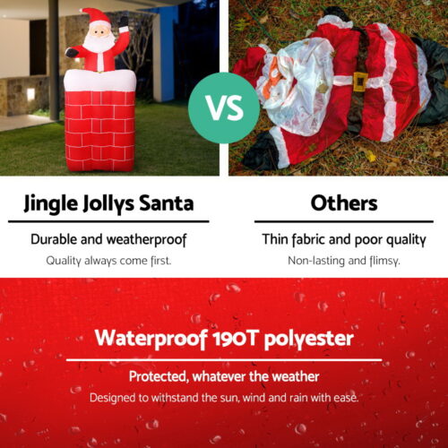 Jingle Jollys Christmas Inflatable Santa Pop Up 1.8M Illuminated Decorations - Image 5