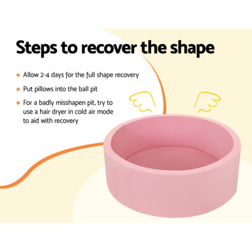 Keezi Kids Ball Pit 90x30cm Ocean Foam Play Pool Barrier Toys Children Pink - Image 7