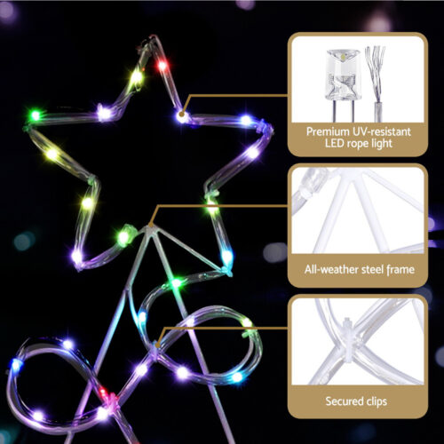 1.7M Christmas Tree 230 LED RGB Motif Lights Jingle Jollys - Image 6