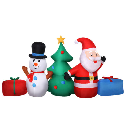 Jingle Jollys Christmas Inflatable Tree Snowman 2.7M Illuminated Decorations - Image 3