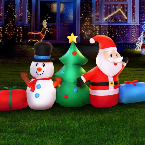 Jingle Jollys Christmas Inflatable Tree Snowman 2.7M Illuminated Decorations - Image 8