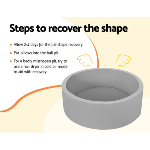 Keezi Kids Ball Pit 90x30cm Ocean Foam Play Pool Barrier Toys Children Grey - Image 7