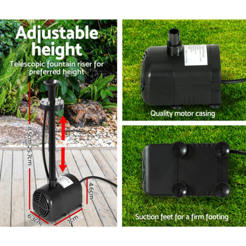 Gardeon Solar Pond Pump with Battery Kit LED Lights 8.8 FT - Image 4