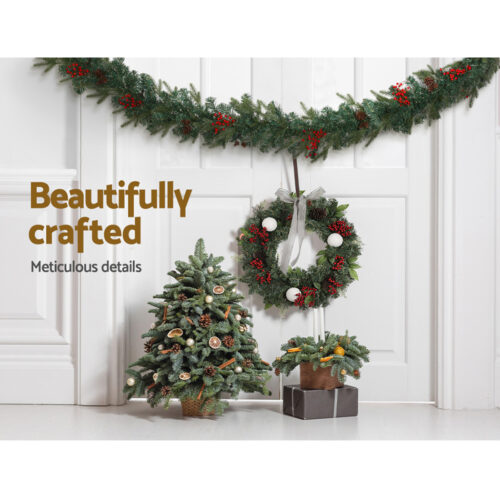 Jingle Jollys Christmas Garland with Wreath Set LED Lights Xmas Tree Decor - Image 7