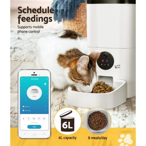 i.Pet Automatic Pet Feeder 6L Wifi Camera Dog Cat Smart Food Dispenser Timer - Image 7