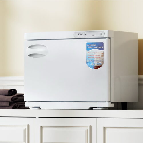 Devanti 23L Towel Warmer UV Sterilizer Heater Cabinet Beauty SPA Salon White - Image 7