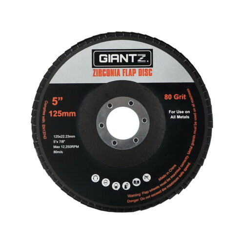 Giantz 100 PCS Zirconia Sanding Flap Disc 5" 125mm 80Grit Angle Grinding Wheel - Image 3