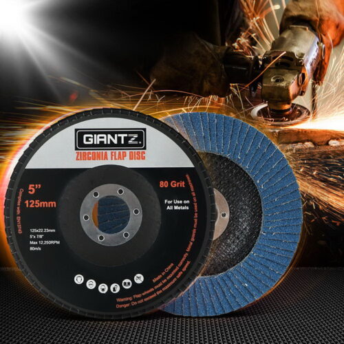 Giantz 100 PCS Zirconia Sanding Flap Disc 5" 125mm 80Grit Angle Grinding Wheel - Image 8