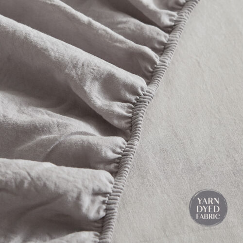 Cosy Club Washed Cotton Sheet Set Grey Double - Image 6
