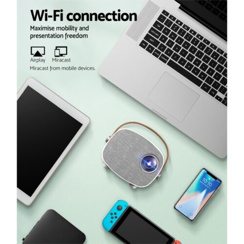 Devanti Mini Video Projector Wifi USB HDMI Portable HD 1080P Home Projector - Image 6