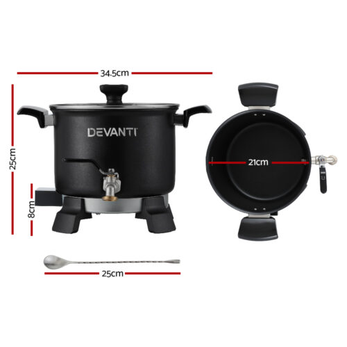 Devanti 5L Wax Melter Candle Making 1200W Melting Pot Furnace Quick Pour Spout Soy Soap - Image 2