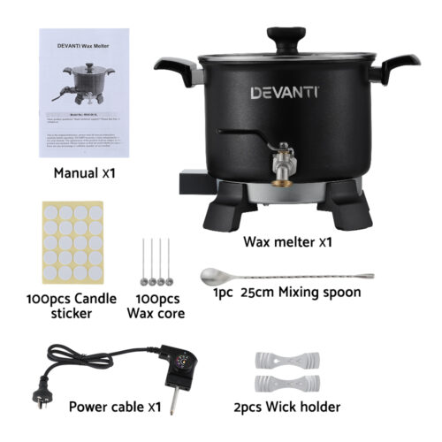 Devanti 5L Wax Melter Candle Making 1200W Melting Pot Furnace Quick Pour Spout Soy Soap - Image 4