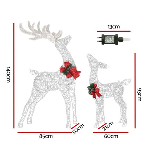 2 PCS Christmas Lights 170 LED Fairy Light Reindeer Decorations Jingle Jollys - Image 2