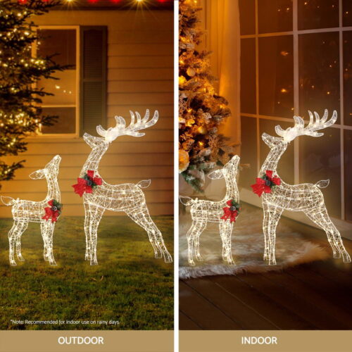 2 PCS Christmas Lights 170 LED Fairy Light Reindeer Decorations Jingle Jollys - Image 5