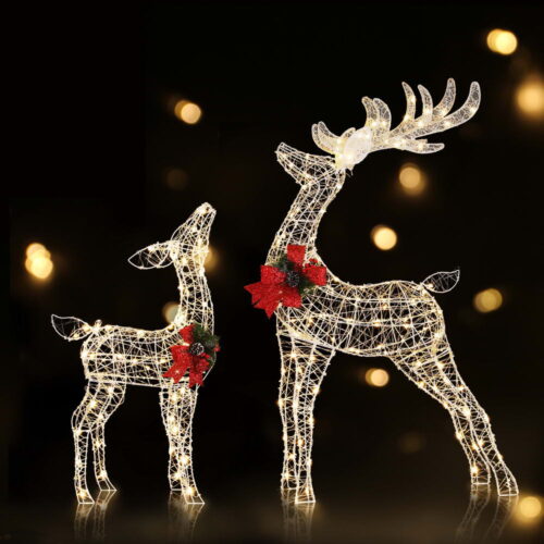 2 PCS Christmas Lights 170 LED Fairy Light Reindeer Decorations Jingle Jollys - Image 8