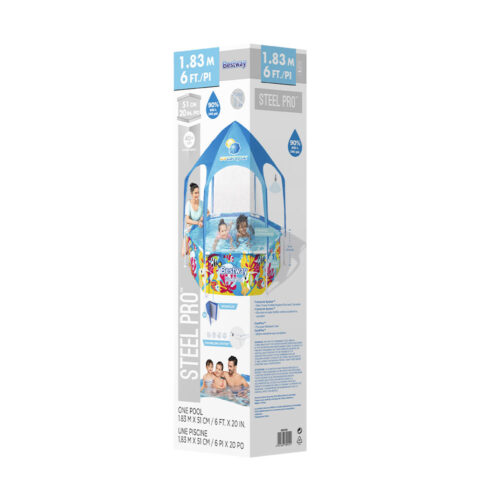 Bestway Kids Pool 183x51cm Steel Frame Swimming Play Pools Canopy 930L - Image 3