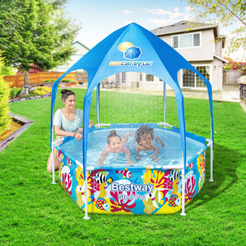 Bestway Kids Pool 183x51cm Steel Frame Swimming Play Pools Canopy 930L - Image 7
