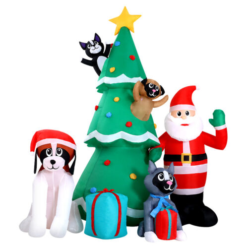 Jingle Jollys Christmas Inflatable Santa Tree 3M Illuminated Decorations - Image 3