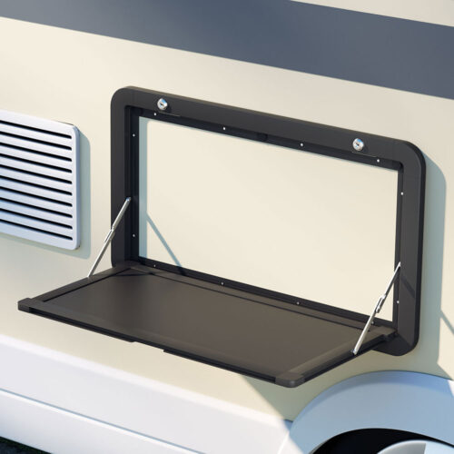 Weisshorn Caravan Table 800 x 450mm Folding Lockable Black - Image 6