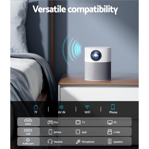 Devanti Portable Mini Video Projector 1080P Wifi Home Theater HDMI Carry Bag - Image 6
