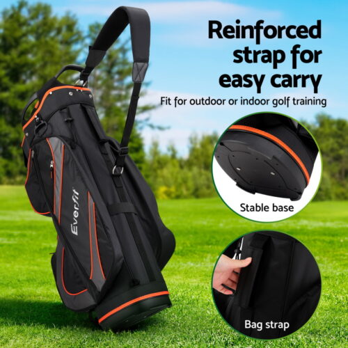 Everfit 14 Ways Dividers Golf Bag Stand Insulated Carry Bag Zippered Rain Cover - Image 6