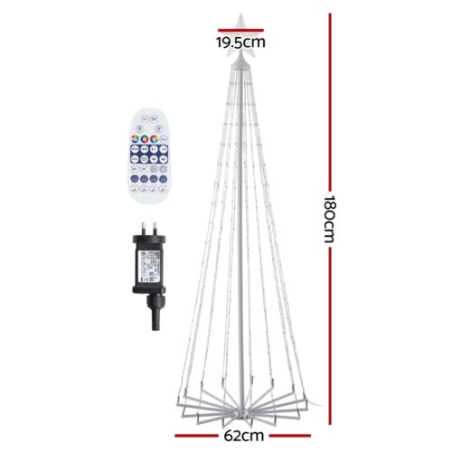 1.8M Christmas Tree 265 LED RGB Fairy Lights Jingle Jollys - Image 2