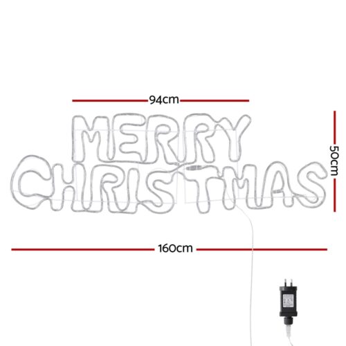 1.6M Christmas Lights Motif 360 LED Rope Light Outdoor Decoration Jingle Jollys - Image 2