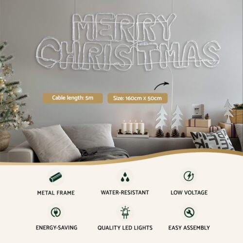 1.6M Christmas Lights Motif 360 LED Rope Light Outdoor Decoration Jingle Jollys - Image 4