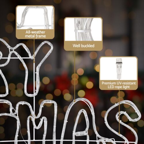 1.6M Christmas Lights Motif 360 LED Rope Light Outdoor Decoration Jingle Jollys - Image 6